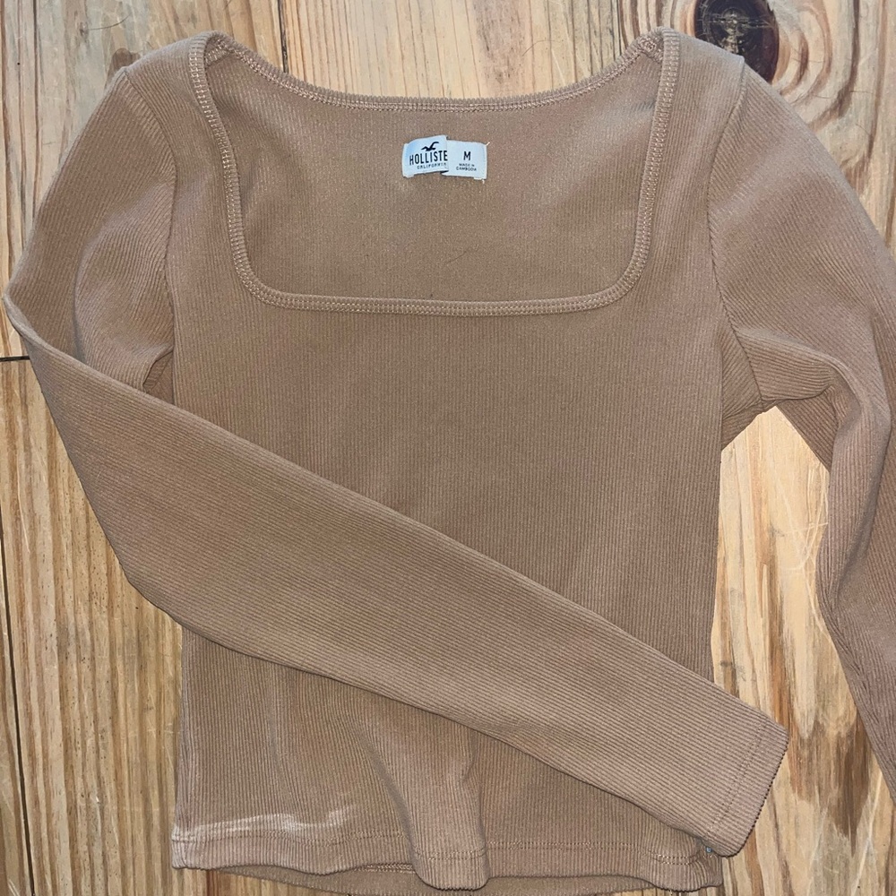Hollister Women's Tan Long Sleeve Top